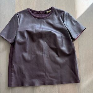 Maxmara Leather Women's Top in Deep Burgundy